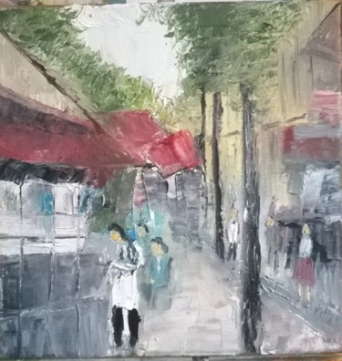 Peinture intitulée "Montmartre" par Henber, Œuvre d'art originale, Huile