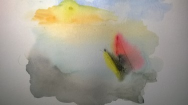 Peinture intitulée "Azur aléatoire1" par Henber, Œuvre d'art originale, Aquarelle