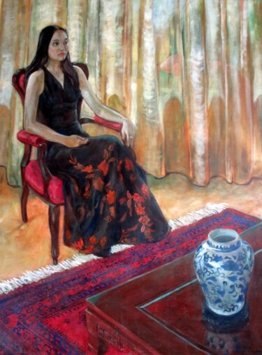 Painting titled "Beauty and the Vase…" by Heng Eowlin, Original Artwork