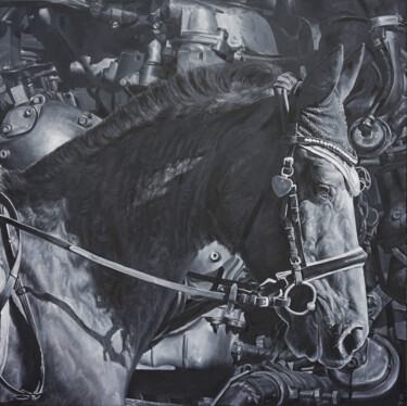 「骏马NO.8」というタイトルの絵画 恒 强によって, オリジナルのアートワーク, オイル