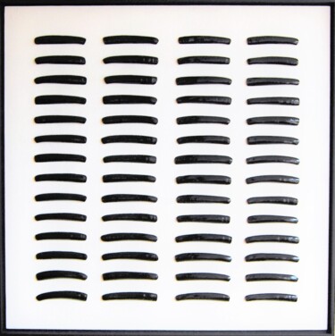 Malerei mit dem Titel "Black razorshells -…" von Henk Broeke, Original-Kunstwerk, Acryl Auf Holzplatte montiert