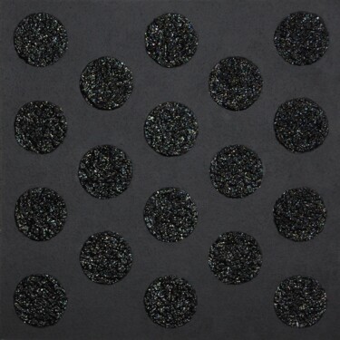 Painting titled "Black circles - nr.…" by Henk Broeke, Original Artwork, Acrylic Mounted on Wood Stretcher frame