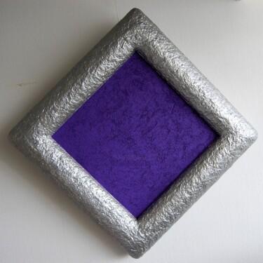 Painting titled "Purple field in sil…" by Henk Broeke, Original Artwork, Acrylic Mounted on Wood Stretcher frame
