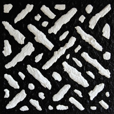 Schilderij getiteld "Composition in blac…" door Henk Broeke, Origineel Kunstwerk, Acryl Gemonteerd op Frame voor houten bran…