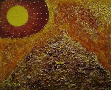 Schilderij getiteld "Zon boven Egyptisch…" door Henk Dekkers, Origineel Kunstwerk, Olie