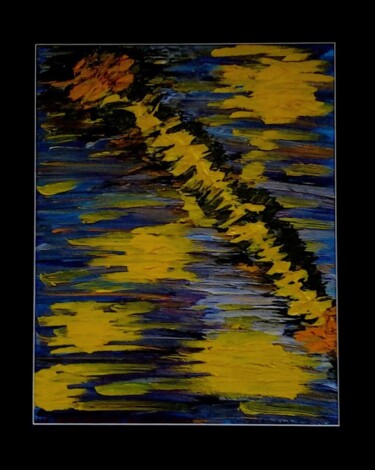 Painting titled "Yellow Blue" by Henk Dekkers, Original Artwork, Acrylic