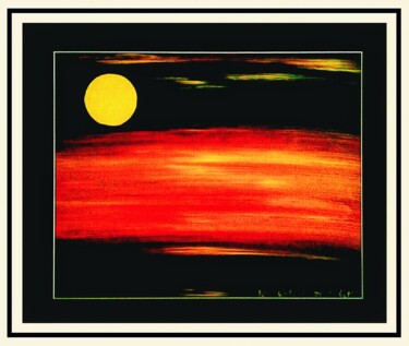 Malerei mit dem Titel "Zonsondergang nabij…" von Henk Dekkers, Original-Kunstwerk, Öl