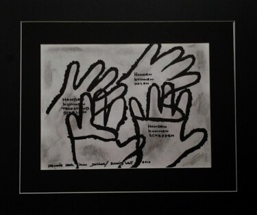 Tekening getiteld "Handen..." door Henk Dekkers, Origineel Kunstwerk, Inkt