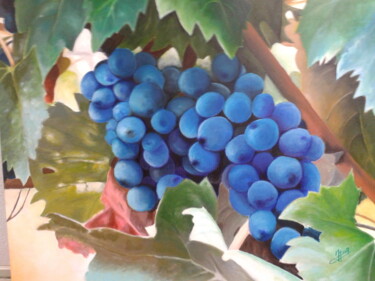 Pittura intitolato "Blauwe druiven" da Henk Soet, Opera d'arte originale, Acrilico