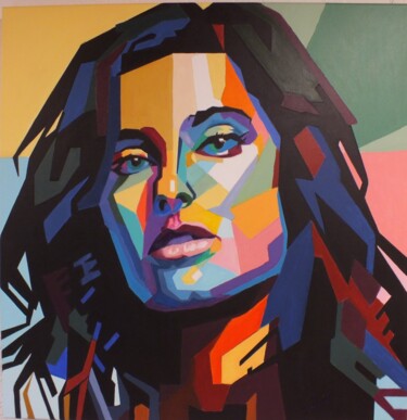 Schilderij getiteld "Nelly Kim Furtado (…" door Henk Soet, Origineel Kunstwerk, Acryl