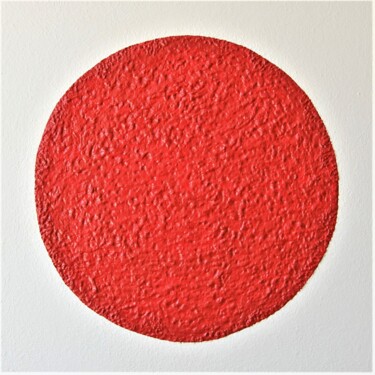 Painting titled "Red circle - object…" by Henk Broeke, Original Artwork, Acrylic Mounted on Wood Stretcher frame