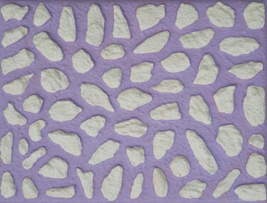Pebbles in lila - object 90 Peinture intitulée "Pebbles in lila - o…" par Henk Broeke, Œuvre d'art originale, Acrylique Monté sur Châssis