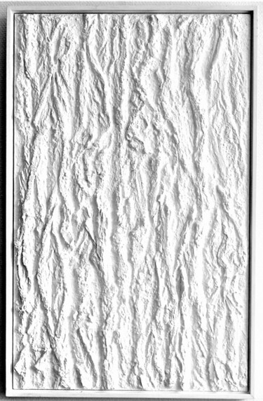 Картина под названием "White Bark - nr.28" - Henk Broeke, Подлинное произведение искусства, Акрил Установлен на Деревянная п…