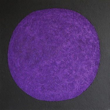 Painting titled "Purple on black - n…" by Henk Broeke, Original Artwork, Acrylic Mounted on Wood Stretcher frame