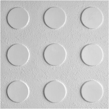 Malarstwo zatytułowany „Object 2 - 9 circles” autorstwa Henk Broeke, Oryginalna praca, Akryl Zamontowany na Drewniana rama n…