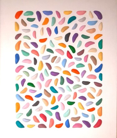 Painting titled "mussel party - nr.62" by Henk Broeke, Original Artwork, Acrylic Mounted on Wood Panel