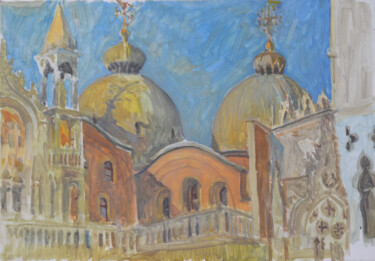 Pintura intitulada "Basilica di San Mar…" por Hennadii Volokitin, Obras de arte originais, Óleo