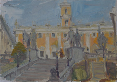 Pintura intitulada "Capitoline Hill" por Hennadii Volokitin, Obras de arte originais, Óleo
