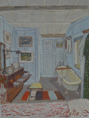 Pintura intitulada "Bathroom" por Hennadii Volokitin, Obras de arte originais, Óleo