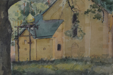 Pintura titulada "Church. Natalievka.…" por Hennadii Volokitin, Obra de arte original, Acuarela