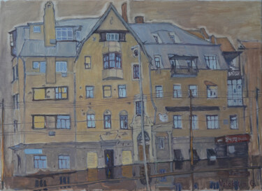 Schilderij getiteld "Helferich House. Kh…" door Hennadii Volokitin, Origineel Kunstwerk, Olie