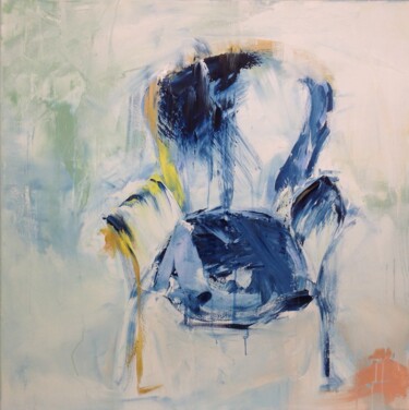 Painting titled "The Blue Chair" by Hennie Van De Lande, Original Artwork, Acrylic