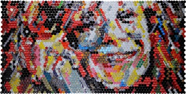 Collagen mit dem Titel "Janis Joplin" von Henning Leuschner, Original-Kunstwerk, Collagen