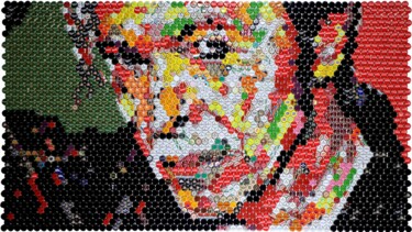 Collages titulada "David Bowie" por Henning Leuschner, Obra de arte original, Collages