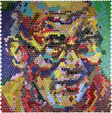 Collages titled "Dalai Lama 2" by Henning Leuschner, Original Artwork, Collages