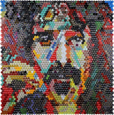 Colagens intitulada "Frank Zappa" por Henning Leuschner, Obras de arte originais, Colagens