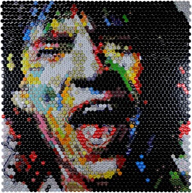 Collages titulada "Mick Jagger" por Henning Leuschner, Obra de arte original, Collages