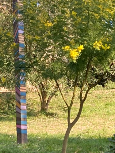 Skulptur mit dem Titel "Totem - I love you…" von Hénohut De Zhéry, Original-Kunstwerk, Holz