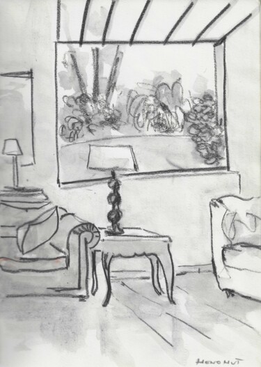 Sculpture titled "Chez Madame L. Rous…" by Hénohut De Zhéry, Original Artwork, Charcoal