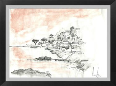 Drawing titled "Rocks along the sea…" by Henohut, Original Artwork