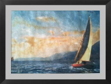 Digital Arts titled "Sailing yacht Kryst…" by Henohut, Original Artwork, 2D Digital Work