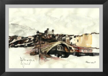 Drawing titled "Ponte di Dolceacqua…" by Henohut De Zhery, Original Artwork, 2D Digital Work