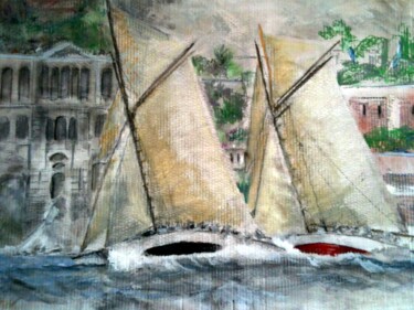 Peinture intitulée "Deux 15M JI à Monaco" par Henohut De Zhery, Œuvre d'art originale, Pastel