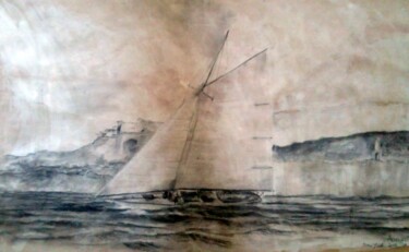 Drawing titled "NY-serie-brise-de-N…" by Henohut, Original Artwork, Charcoal
