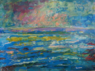 Malerei mit dem Titel "Lac de CHATELAUDREN…" von Enrico El Nomado Dit El Gréco, Original-Kunstwerk, Acryl