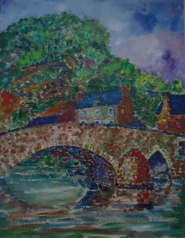 Painting titled "Le vieux pont de DI…" by Enrico El Nomado Dit El Gréco, Original Artwork, Acrylic