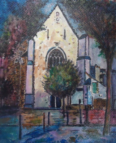 Schilderij getiteld "Eglise St Serge ANG…" door Enrico El Nomado Dit El Gréco, Origineel Kunstwerk, Acryl