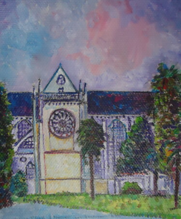 Peinture intitulée "Eglise de PONTIVY" par Enrico El Nomado Dit El Gréco, Œuvre d'art originale, Acrylique