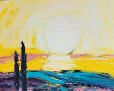 Peinture intitulée "Soleil centre Var" par Henri Borowski, Œuvre d'art originale, Huile Monté sur Châssis en bois