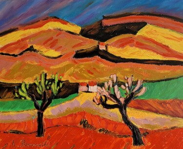 Peinture intitulée "Lumineuse Provence" par Henri Borowski, Œuvre d'art originale, Huile Monté sur Châssis en bois