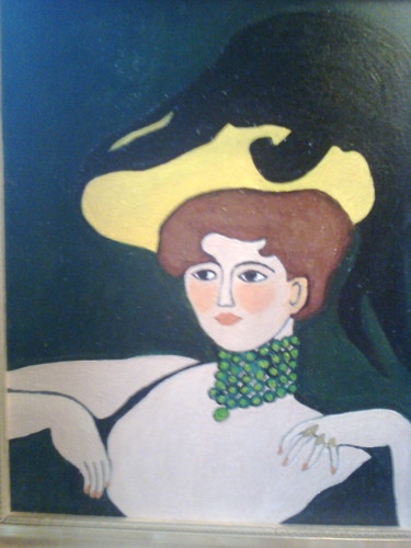 Peinture intitulée "la-fille-au-chapeau…" par Henri Cosso, Œuvre d'art originale, Huile