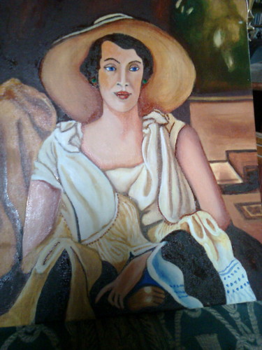 Peinture intitulée "la-comtesse-au-gran…" par Henri Cosso, Œuvre d'art originale, Huile