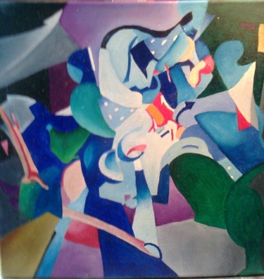 Peinture intitulée "composition-abstrai…" par Henri Cosso, Œuvre d'art originale, Huile