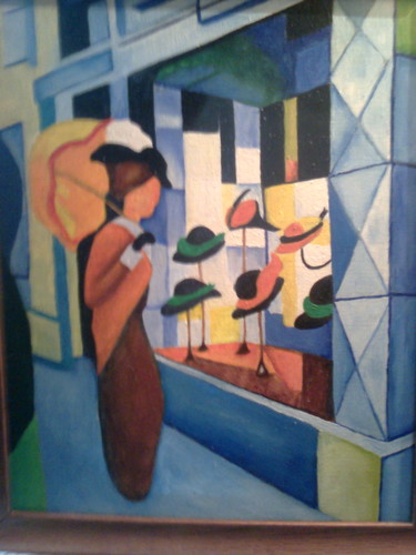 Peinture intitulée "la-vitrine-aux-chap…" par Henri Cosso, Œuvre d'art originale, Huile