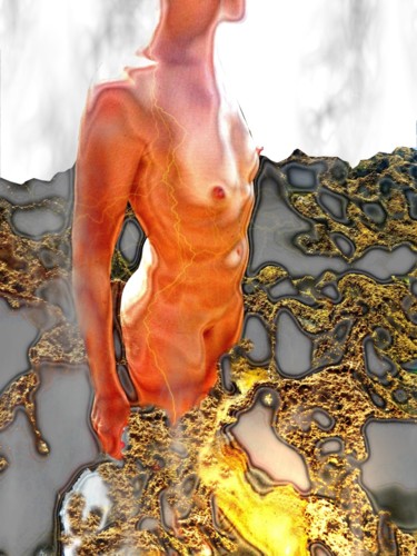Arts numériques intitulée "Eva naissante" par Henri Dubuc, Œuvre d'art originale, Peinture numérique
