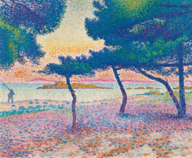 Pittura intitolato "LA PLAGE DE SAINT-C…" da Henri-Edmond Cross, Opera d'arte originale, Olio